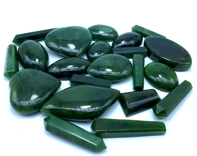 Best Quality Green Nephrite Jade Pendants 21 Pieces