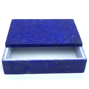 Lapis Lazuli Jewelry Box: Afghanistan Blue Gemstone Box (145x95x42mm)