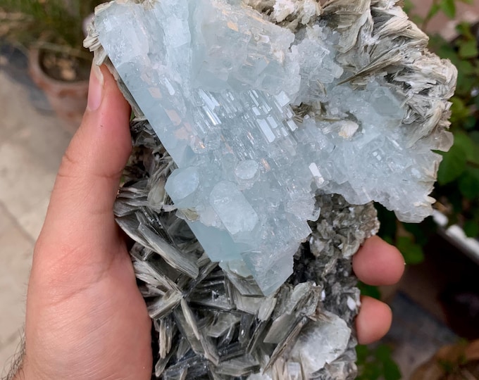 810g Beautiful Sky Blue Aquamarine Crystals Specimen, Aquamarine Bunch Crystals Specimen, Aquamarine Specimen, Aquamarine Blue Specimen