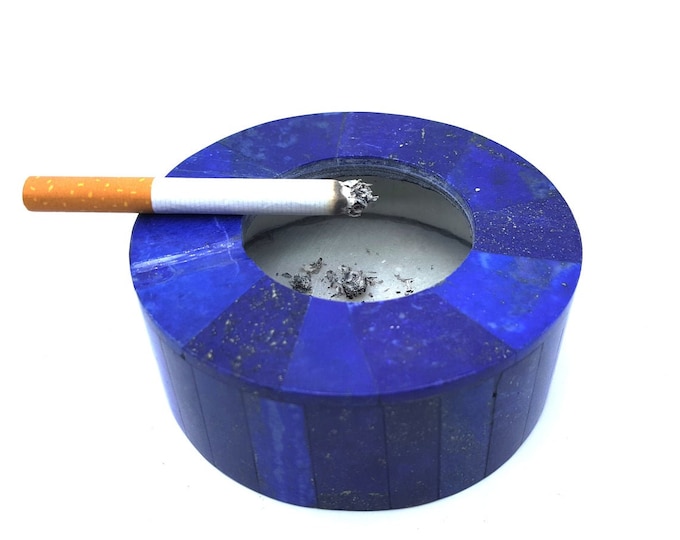 Lapis Lazuli Circle Ashtrays Handcrafts 37 x 94 mm