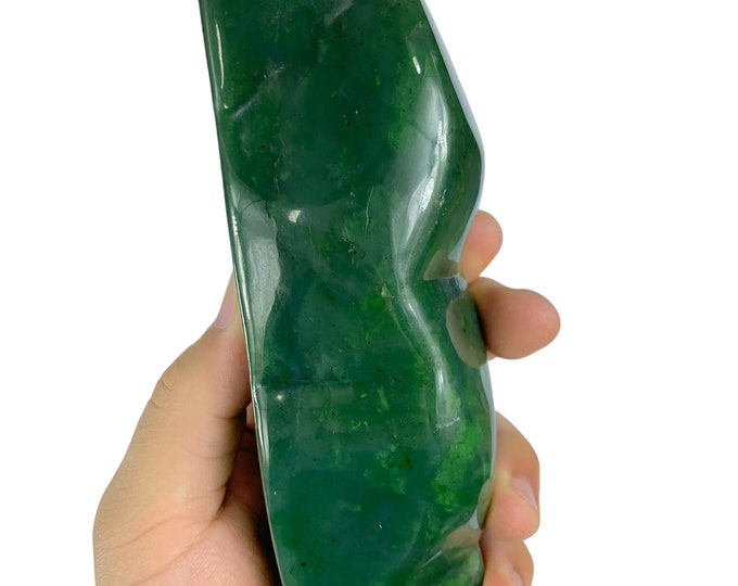 745g Great Quality Green Nephrite Jade Free Form, Nephrite Jade Free Form, Nephrite Jade Display, Nephrite, Nephrite Jade, Jade Free Form