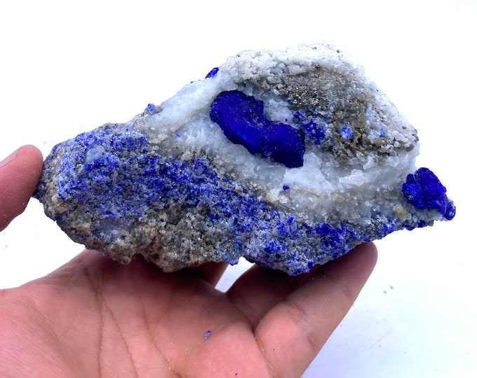 470g Beautiful Lapis Lazurite Crystal On Matrix Specimen, Lapis Lazurite, Lazurite Specimen, Lazurite On Matrix, Lapis Lazurite Specimen