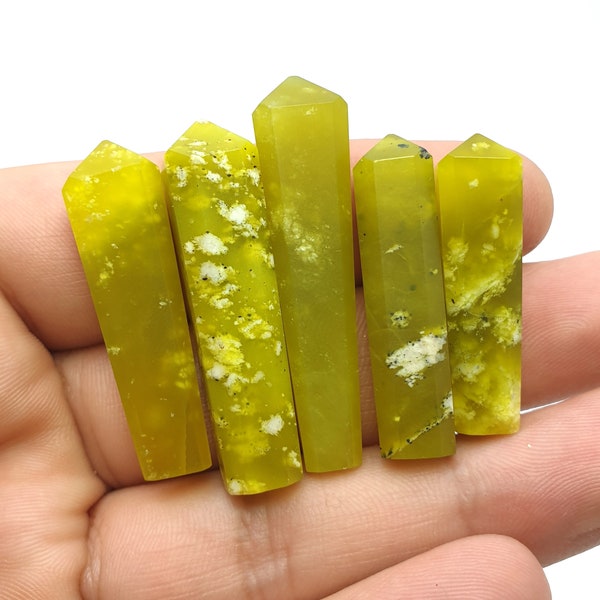 Green Color Beautiful Idocrase Points,Crystals 13 Pcs