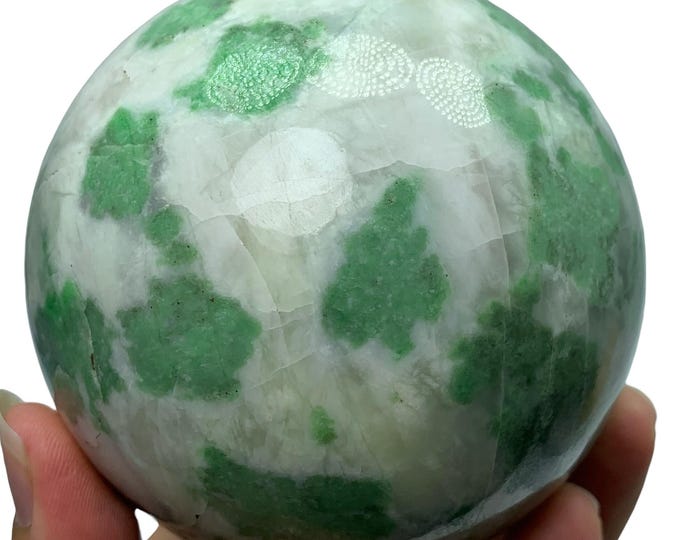 1.3 Kg Top Quality Hydrogrossular Garnet Sphere: Polished Green Gemstone Ball