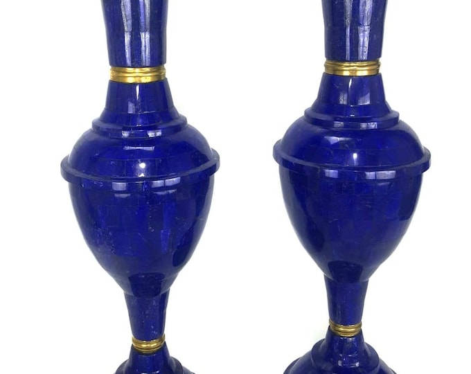 Beautiful Lapis Lazuli Pair Vases 31 x 31 inches