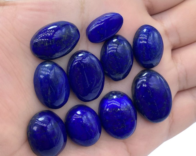 Best AAA Quality Lapis Lazuli Pair Cabochons, Lapis Cabochons 42 Grams