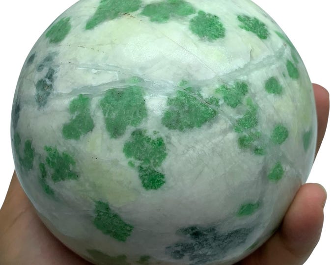 2.5 Kg Large Hydrogrossular Garnet Sphere: Polished Green Gemstone Ball