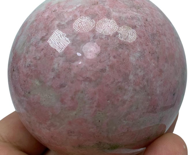 645g Top Quality Red Rhodochrosite Sphere: Polished Red Gemstone Ball