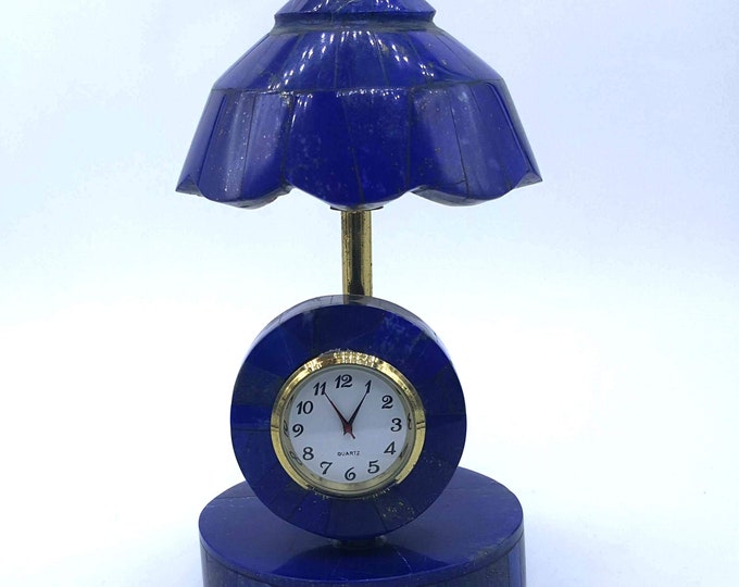 Lapis Lazuli Umbrella Table Clock 6.5 x 11  Inchs
