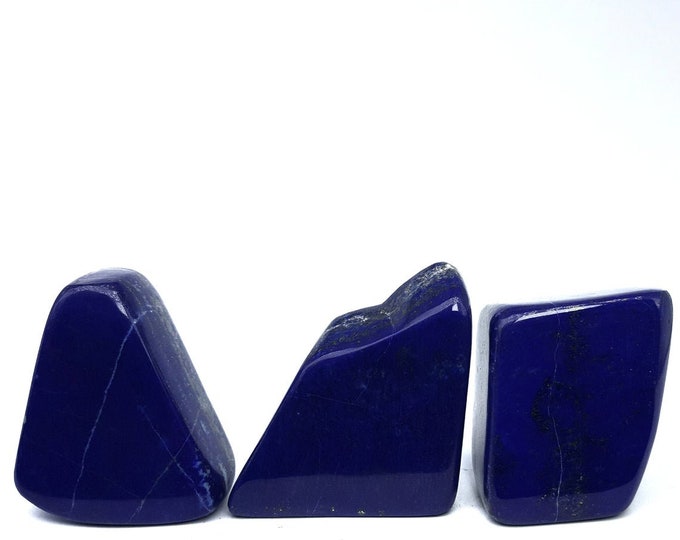 Beautiful Colour Lapis Lazuli Freeform Tumble 3 Pieces