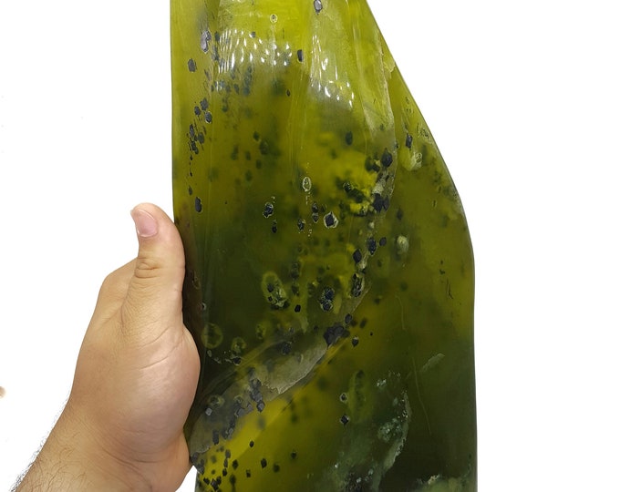 2556 Grams Best Quality Green Color Jade Free Form, Jade Free Form Crystal, Green Jade, Jade Stone, Jade , Jade Free Form, Jade Display
