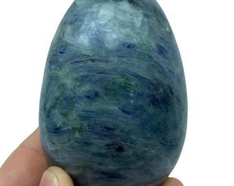 Blue Kyanite Egg: Afghanistan Crystal Egg (93×62 mm, 660 Grams)