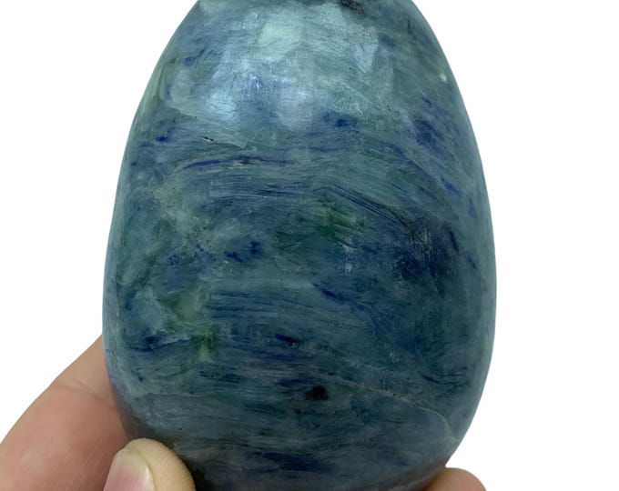 Blue Kyanite Egg: Afghanistan Crystal Egg (93×62 mm, 660 Grams)