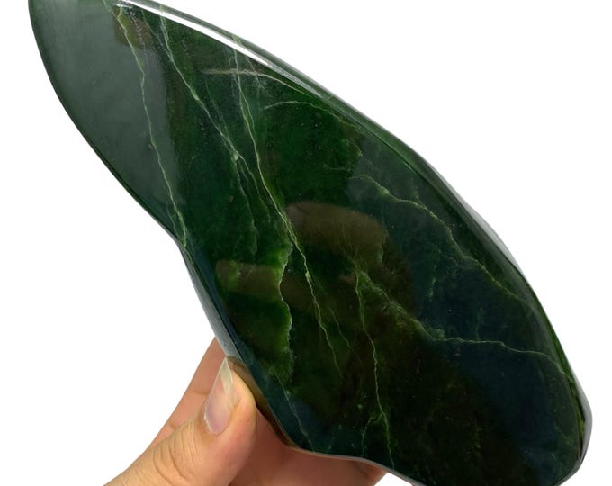 AAA Quality Green Nephrite Jade Free Form Display (1075g)