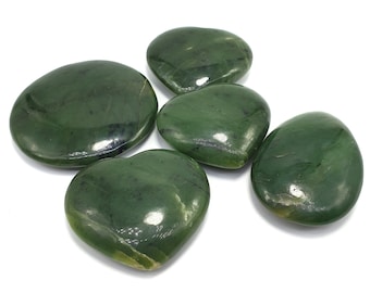 Green Nephrite Jade Hearts & Palms - 457 Grams