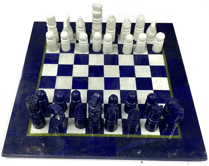 3.3 Kg Best Quality Lapis Lazuli Chess Board Set, Lapis Chess Board, Lapis Stone Chess Board, Lapis Chess Board With Pieces, Chess Board