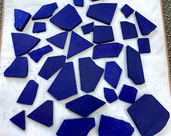 Natural Lapis Lazuli Slices, Afghan Blue Crystal Tiles