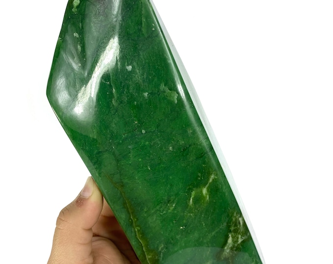 1130g Top Quality Parrot Green Nephrite Jade Free Form, Nephrite Jade Free Form, Nephrite Jade Display, Nephrite, Nephrite Jade, Jade Stone