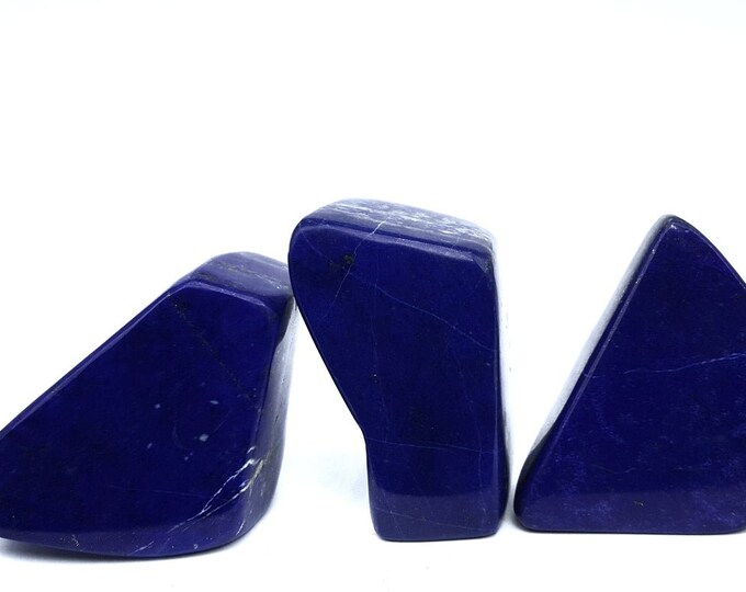 Beautiful Colour Lapis Lazuli Freeform Tumbles 3 Pieces
