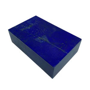Lapis Lazuli Box: Polished Gemstone Jewelry Box, Afghanistan Origin (668g, 146x93x43 mm)