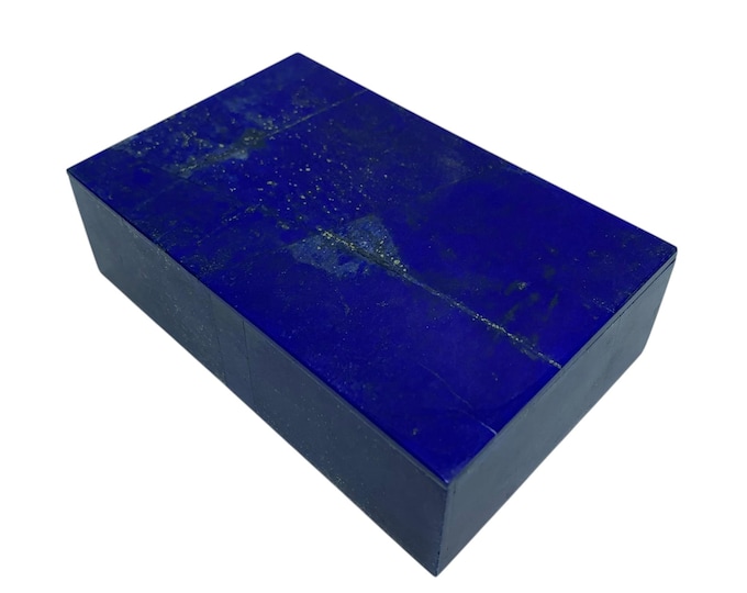 Lapis Lazuli Box: Polished Gemstone Jewelry Box, Afghanistan Origin (668g, 146x93x43 mm)