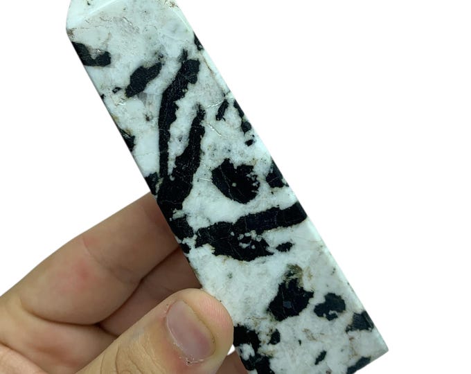 Black Tourmaline on Quartz Tower - Gemstone Obelisk