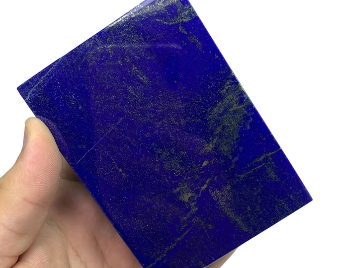 Polished Lapis Lazuli Box: Afghan Gemstone Jewelry Box (380g, 100x73x39 mm)