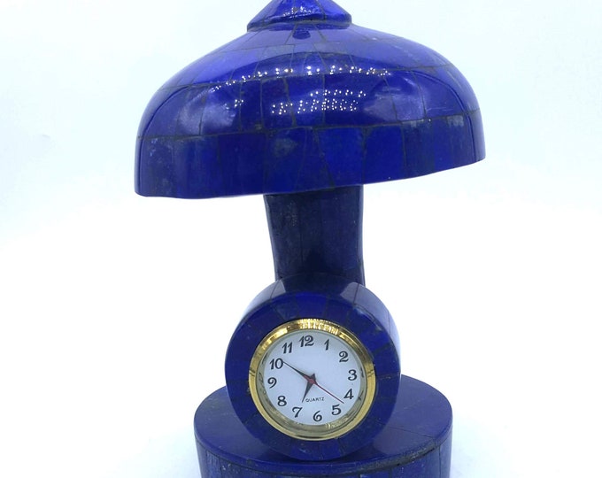 Lapis Lazuli Table Umbrella Clock Size 7 x 13 Inches