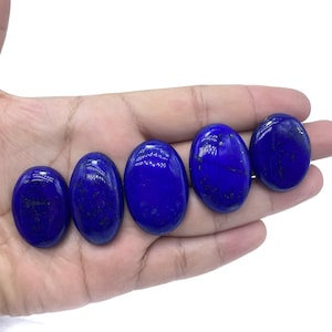 AAA Lapis Lazuli Oval Cabochons - 6 Pieces, Afghanistan Origin