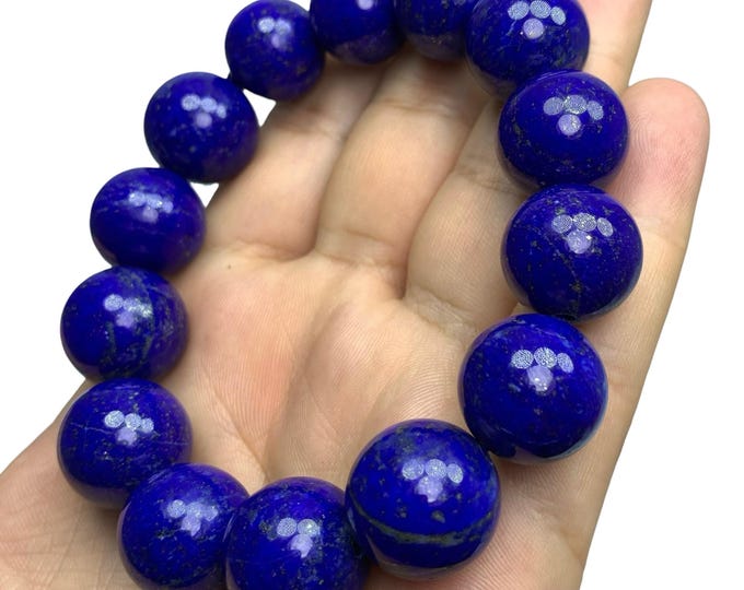 AAA Top Quality Lapis Lazuli Bead Bracelet: Afghan Blue Stone, Healing Gem