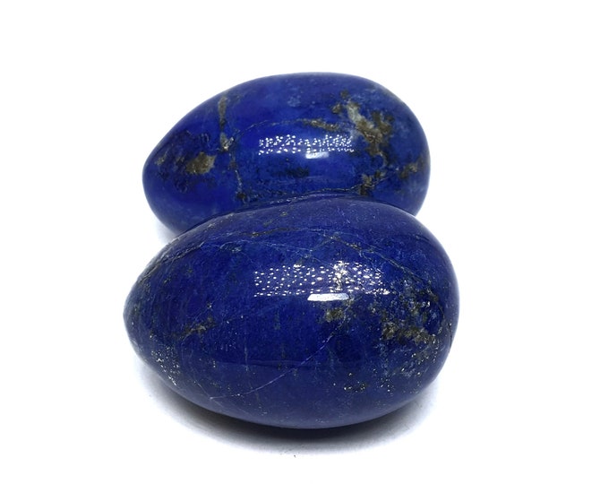 Beautiful Lapis Lazuli 2 Same Size Huge Eggs High Grade 78 x 54 mm Afghanistan
