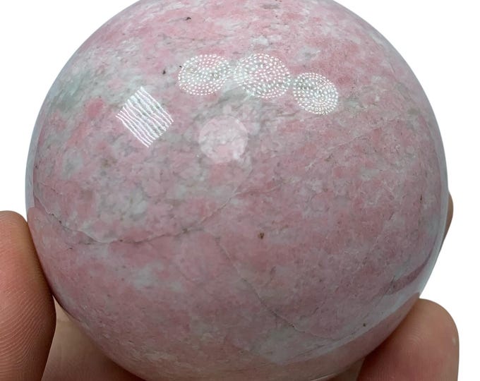 665g Top Quality Red Rhodochrosite Sphere: Polished Red Gemstone Ball