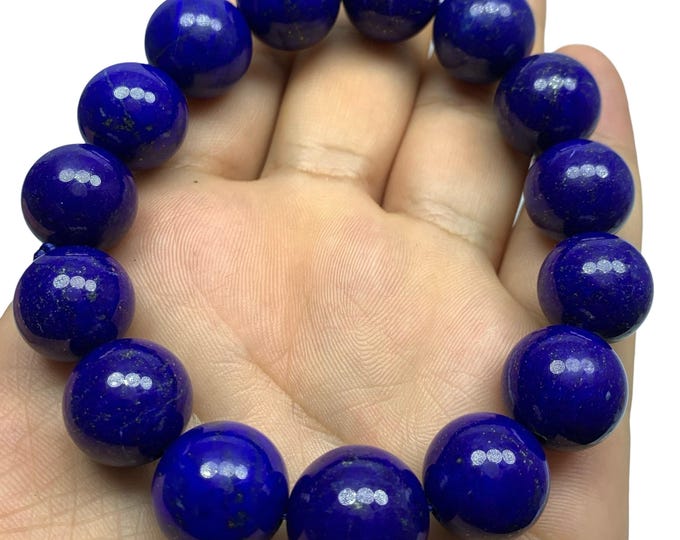 AAA Top Quality Lapis Lazuli Bead Bracelet: Afghan Blue Stone, Healing Gem