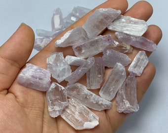 Pink Kunzite Raw Crystals: Unpolished Gemstone, 250 Grams