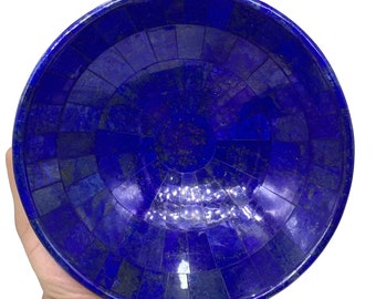 Lapis Lazuli Bowl: Afghan Blue Stone, Healing Decor (154x72mm)