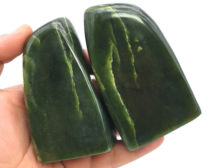 884 Grams Green Color Nephrite Jade Free Forms Tumbles