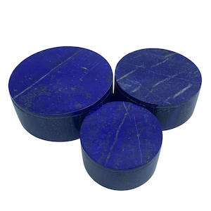Lapis Lazuli Jewelry Box Set: Polished Gemstone Boxes, Afghanistan Origin