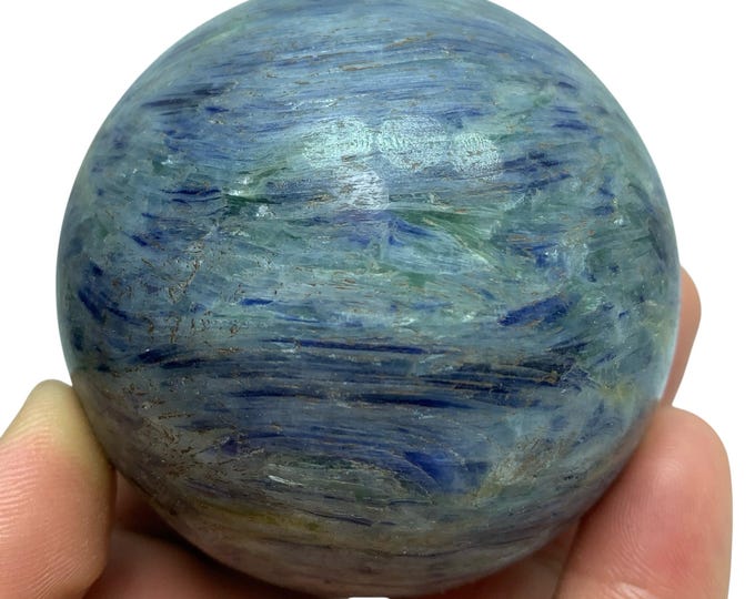 Blue Kyanite Sphere: Afghanistan Crystal Ball (70 mm, 665 Grams)