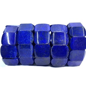 Natural Lapis Lazuli Bracelet Set - Afghan Gemstone Bracelets (5 Pieces)