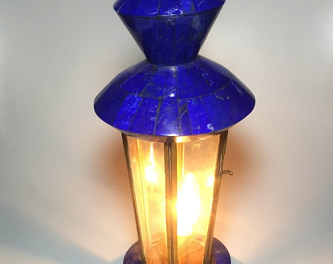 Lapis Lazuli Bulb Lamp 16 x 20 Inches