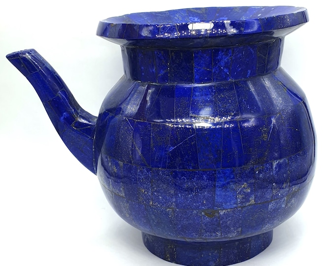 Beautiful Lapis Lazuli Water Pot Decoration Piece 1500 Grams