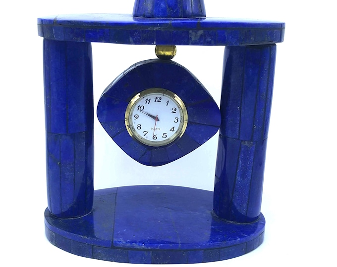 Lapis Lazuli Table Clock Size 6.5 x 5.5 Inches