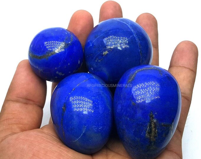 390 Grams Top Quality 100% Genuine Lapis Lazuli Madani 4 Hand Madani 2 Spheres And 2 Eggs