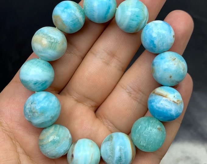 Best Quality Blue Aragonite Calcite Bracelet, Blue Aragonite Bracelet, Aragonite Bracelet, Aragonite Blue Bracelet, Blue Aragonite Stone