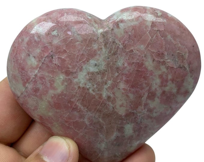 Polished Red Rhodochrosite Heart Stone - Afghanistan Gemstone (235 Grams)