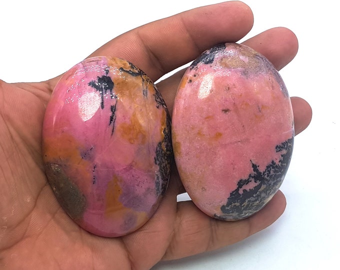 Pink Color Beautiful Rhodonite Palms 330 Grams