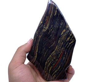 1220g Polished Tiger Iron Stone Free Form - Afghanistan Origin