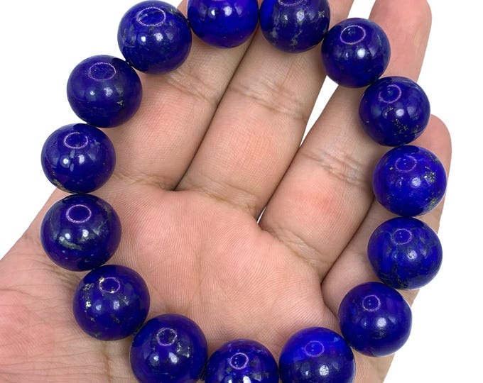 AAA Lapis Lazuli Bracelet: Afghanistan Gemstone Beads, Healing Stone