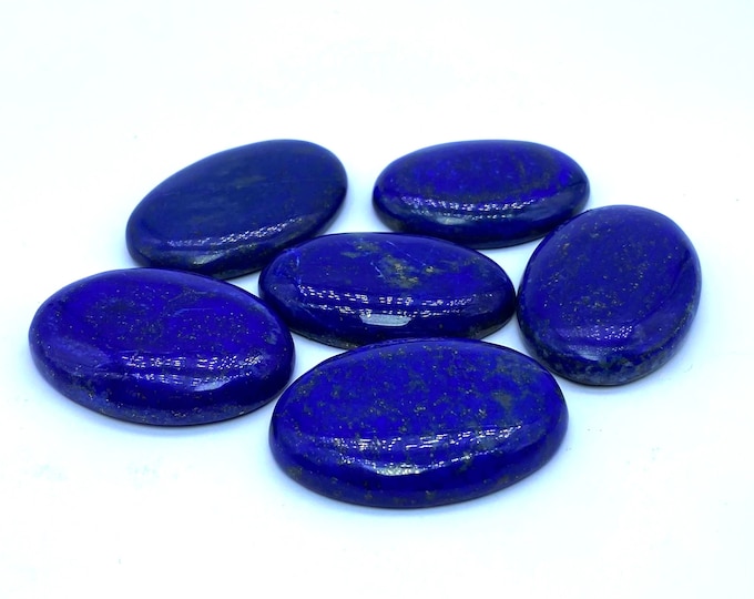 6 Pieces Beautiful Blue Lapis Lazuli Oval Shape Cabochons