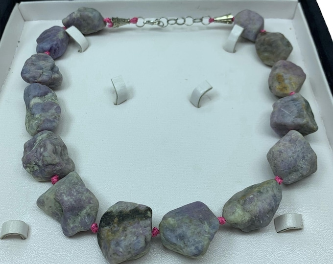 Great Quality Pink Color Hackmanite Necklace, Hackmanite Jewelry Set, Hackmanite Necklace Stone